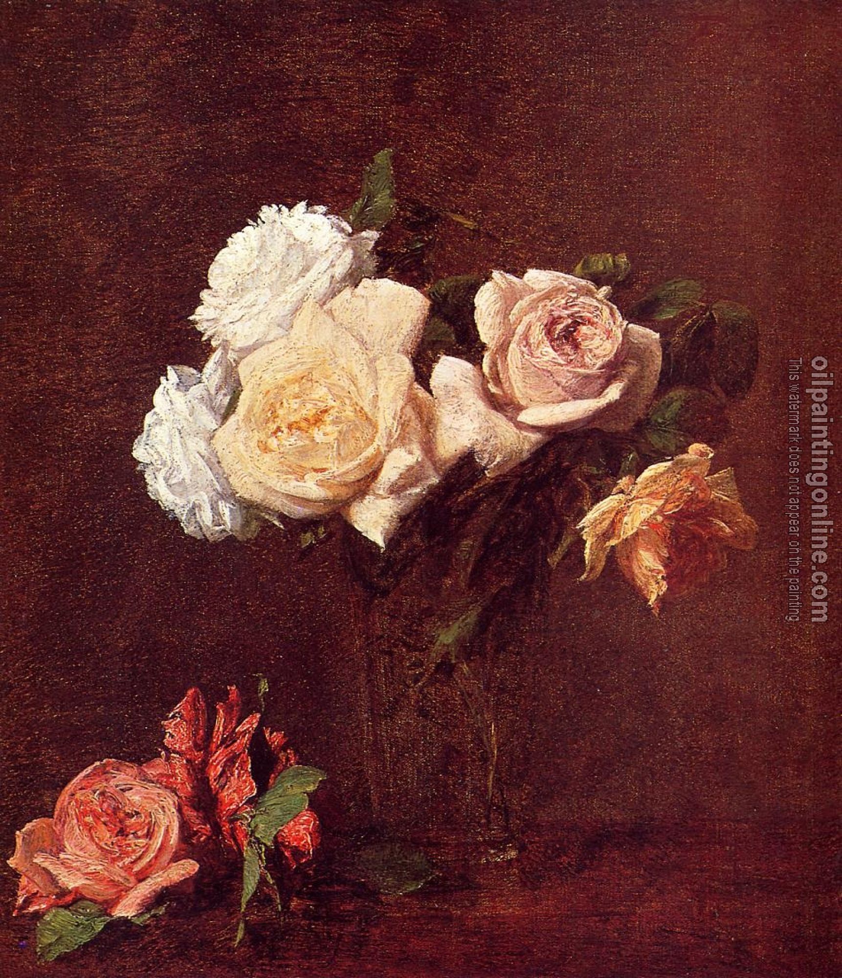 Fantin-Latour, Henri - Roses in a Vase